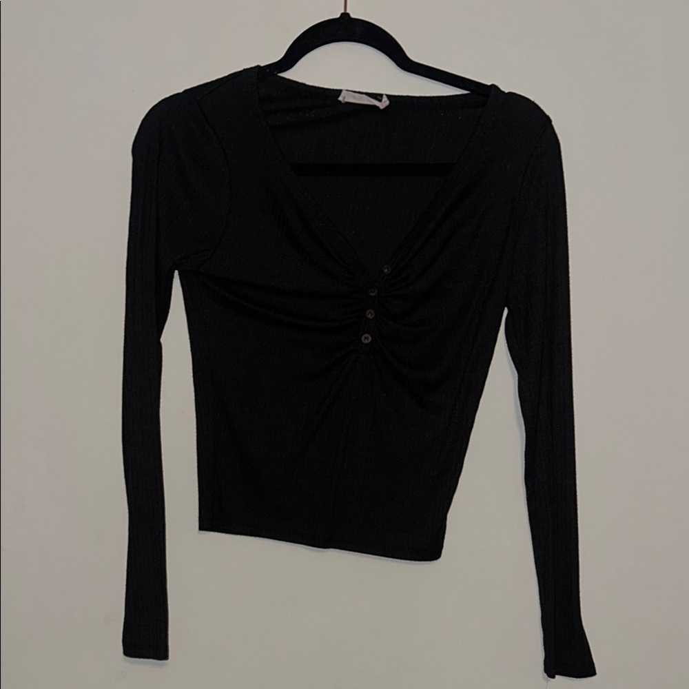Lush Black Long Sleeve Women's Top